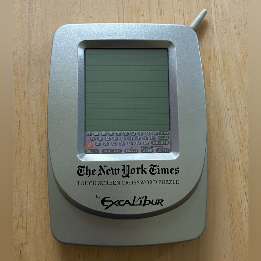 New York Times Crossword Game Electronic Handheld Puzzle by Excalibur - Works